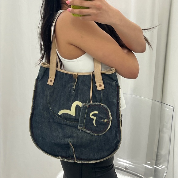 Y2K Evisu GENES denim tote bag - Picture 3 of 6